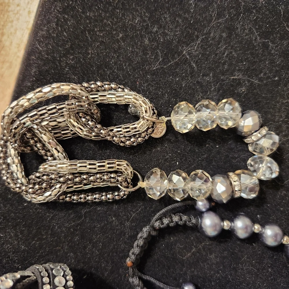 Black and Silver Rhinestone Bracelets - Picture 5 of 5